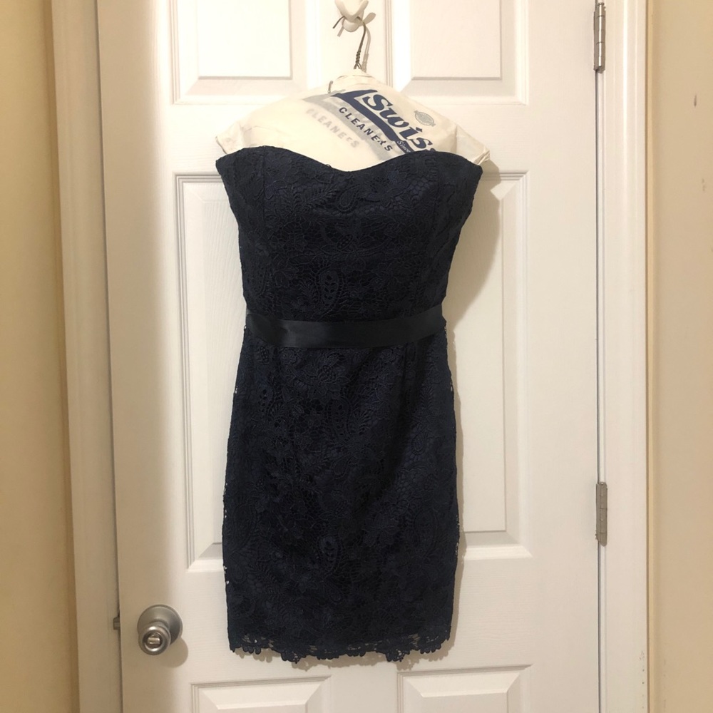 Adrianna Papell Navy Lace Dress